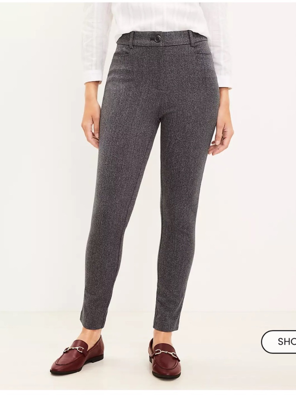 LOFT Curvy Sutton Skinny Pants in Texture